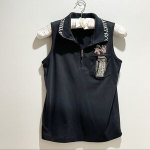 CORAL BAY Women’s Black Embroidered Animal Tank